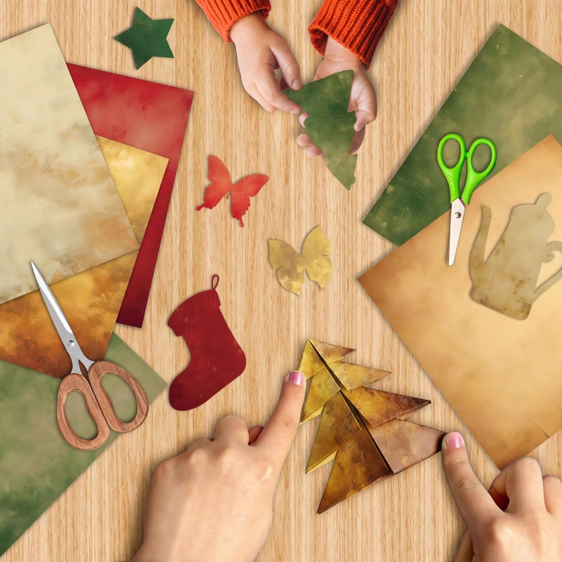 EAMOTOL Vintage Color Scrapbook Paper Pad - 6x6 In 24 Sheets Designed Decorative Decoupage Folding Cardstock Supplies for Journals DIY Crafts Gift Wrapping Planners Photo Album - Image 5